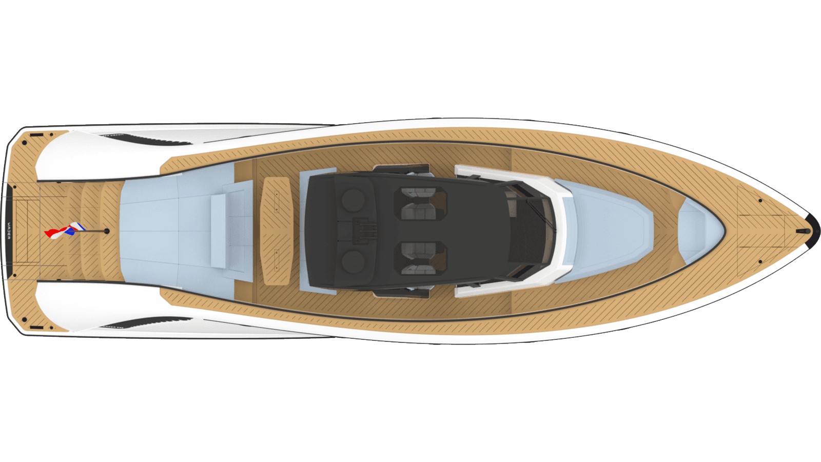 Wajer 55 S topdown general arrangement GA swim platform