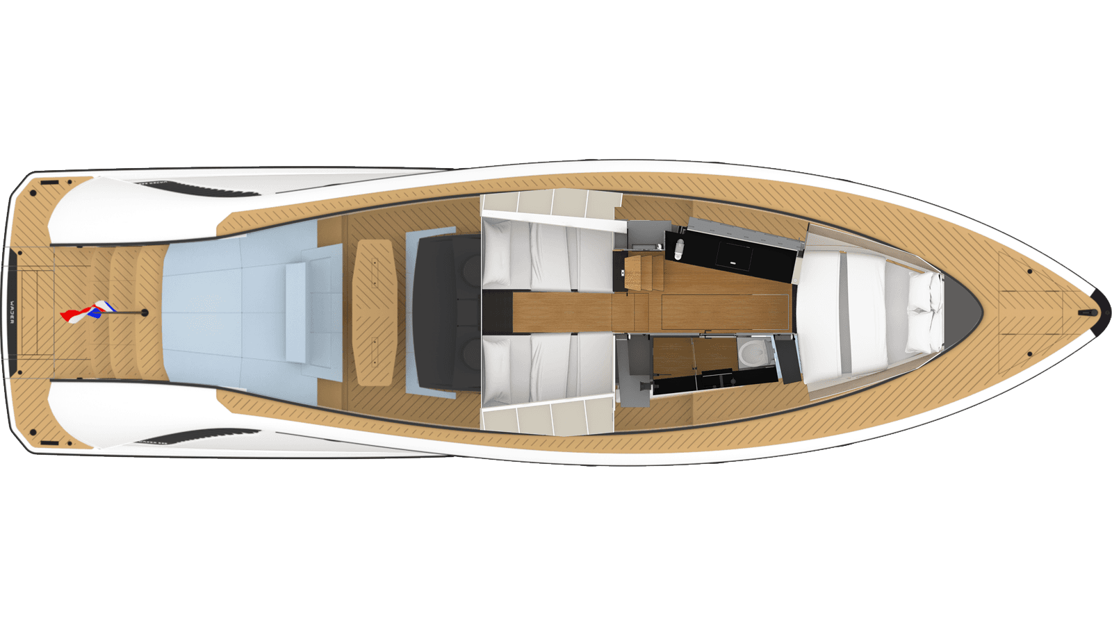 INTERIOR Wajer 55 S topdown general arrangement GA swim platform