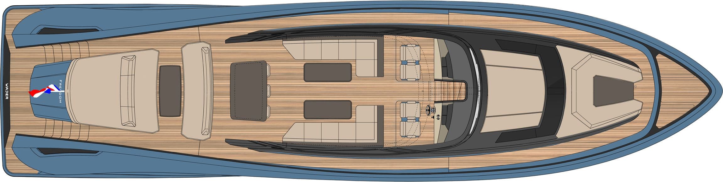 Wajer 77 GA general arrangement interior view 1