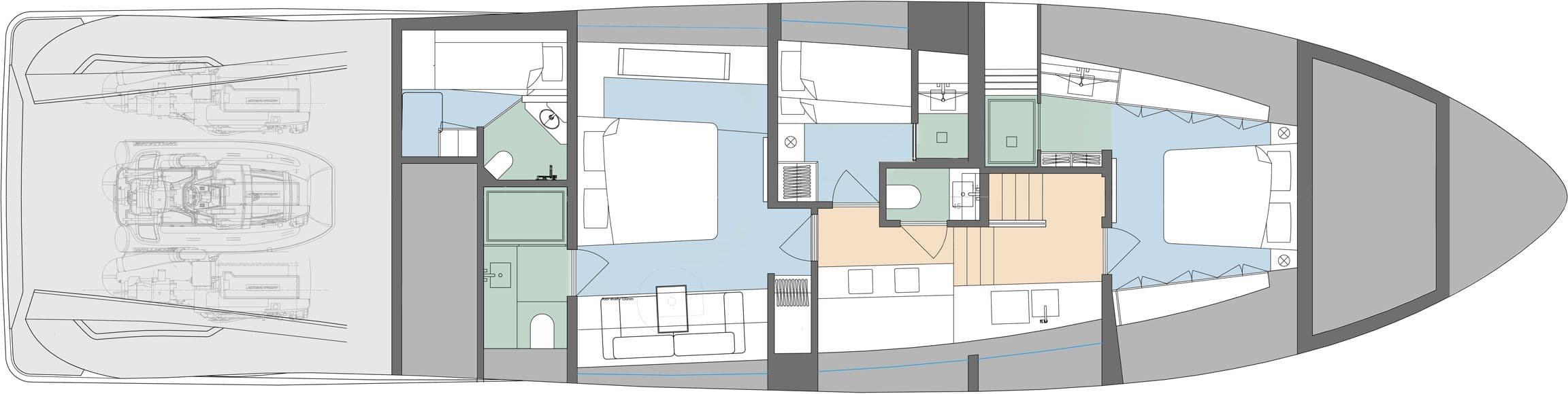 Wajer 77 GA general arrangement top view interior