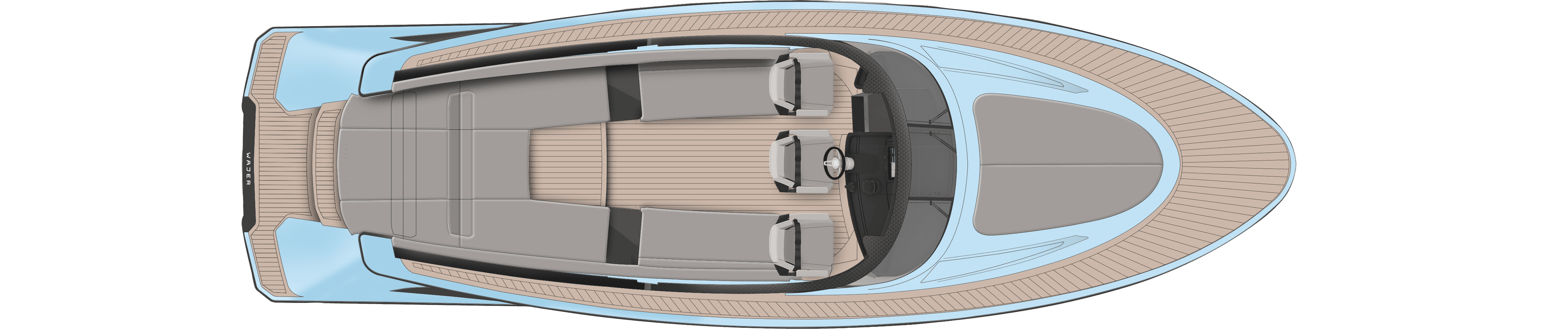 Wajer 38 general arrangement GA top sunpad layout