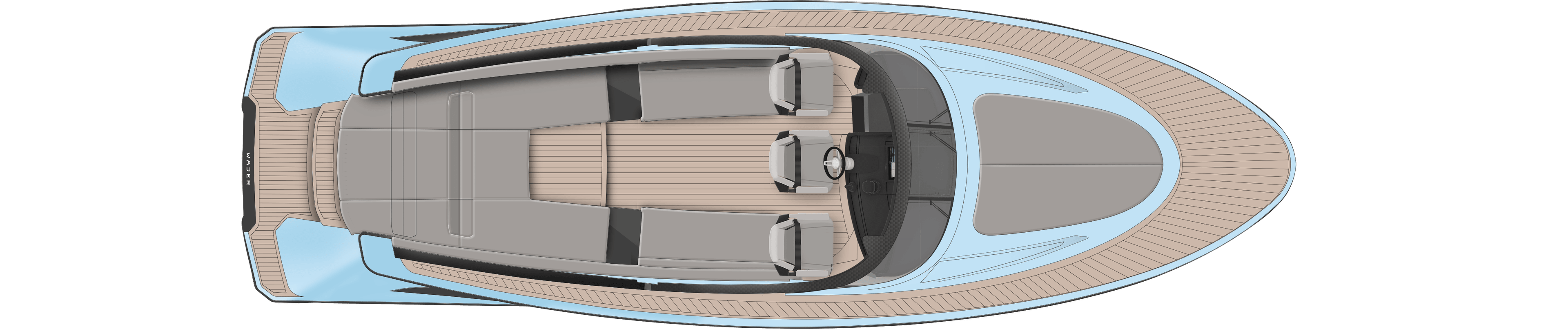 Wajer 38 general arrangement GA top sunpad layout