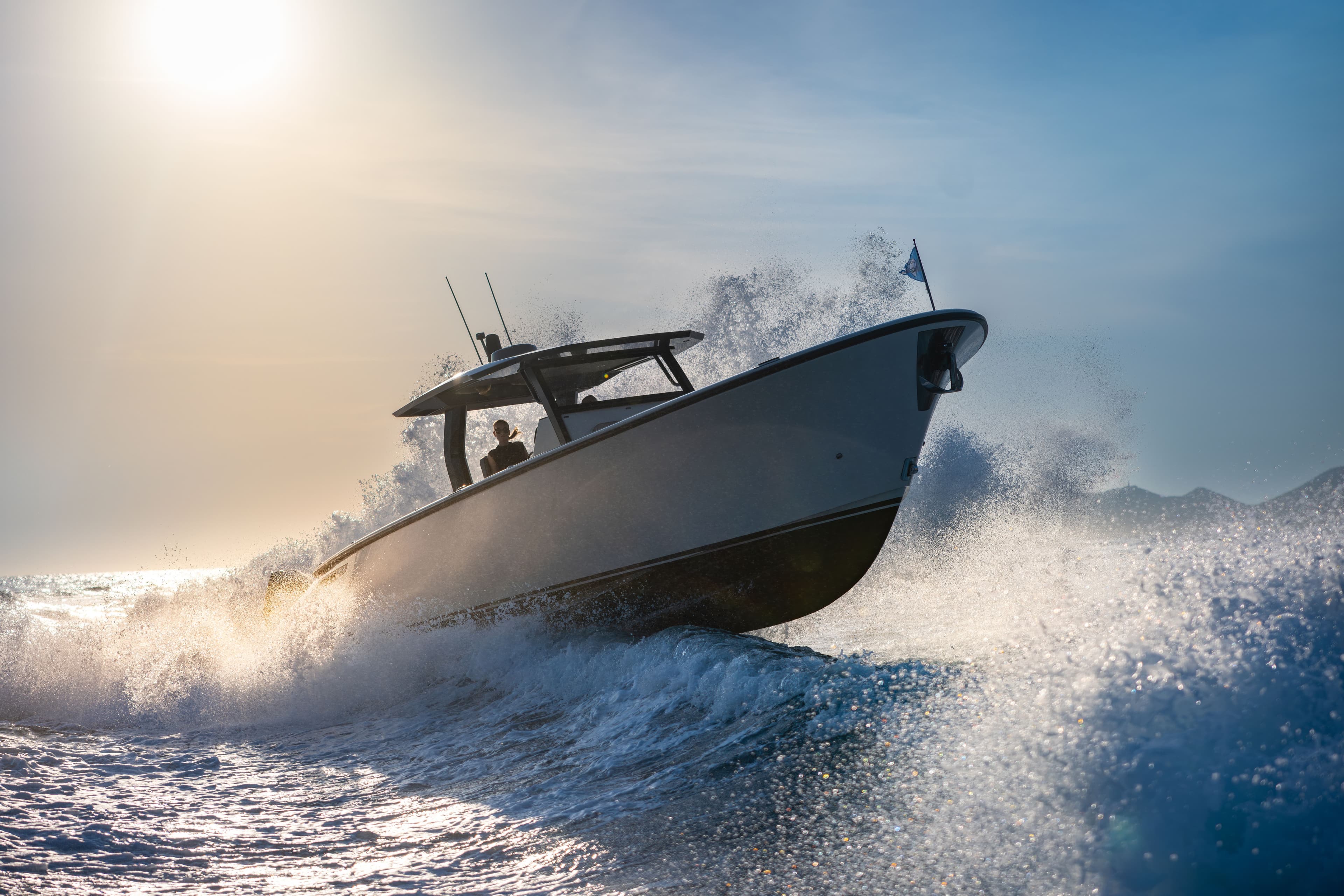 Wajer 38 S V10 outboard engines fighting waves