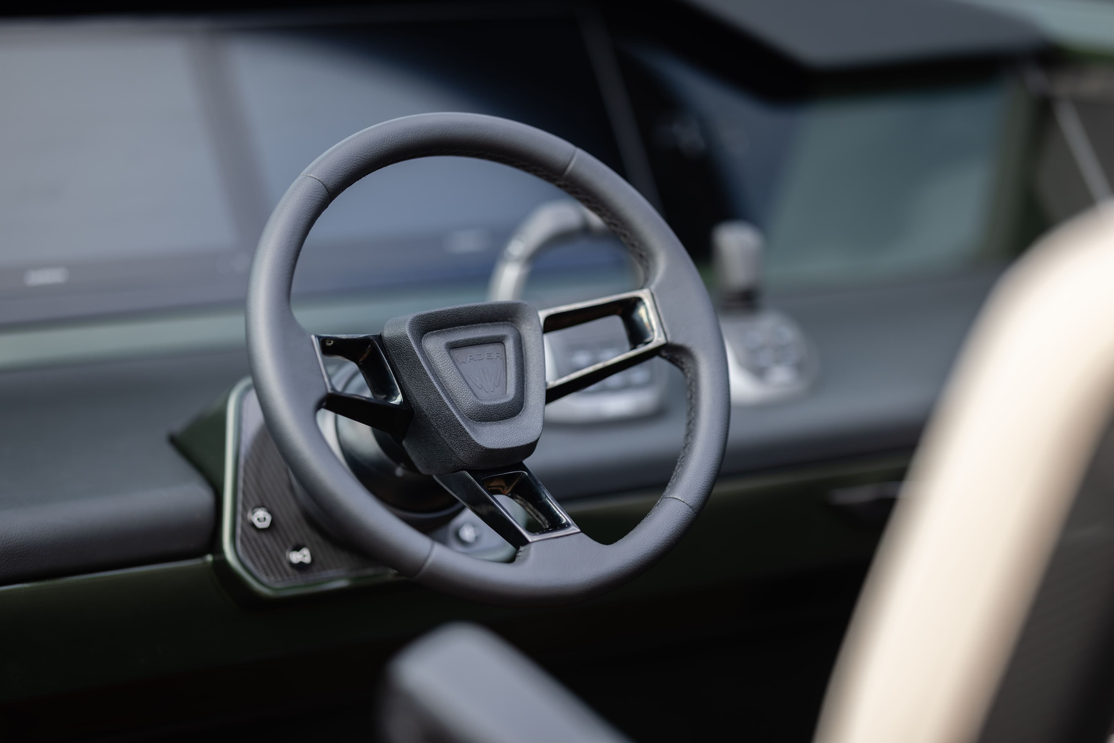 Wajer 44 steering wheel cockpit garmin screens joystick